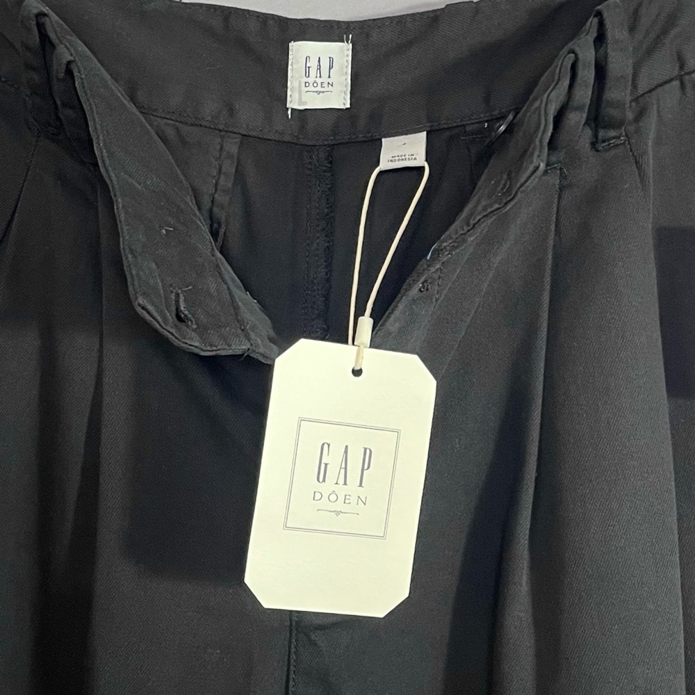 Gap X Doen High Rise Pleated Trouser Wide Leg Pant Black NWT - Picture 7 of 15
